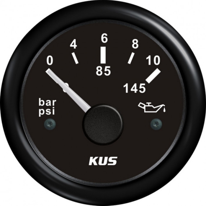 Указатель давления масла для лодочных моторов KUS BB черн/черн 0-10 бар (KY15202)